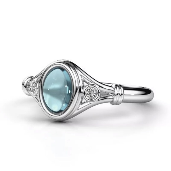 Romantic Moonstone Ring Jewelry 925 Silver Rings - Picture 2 of 5